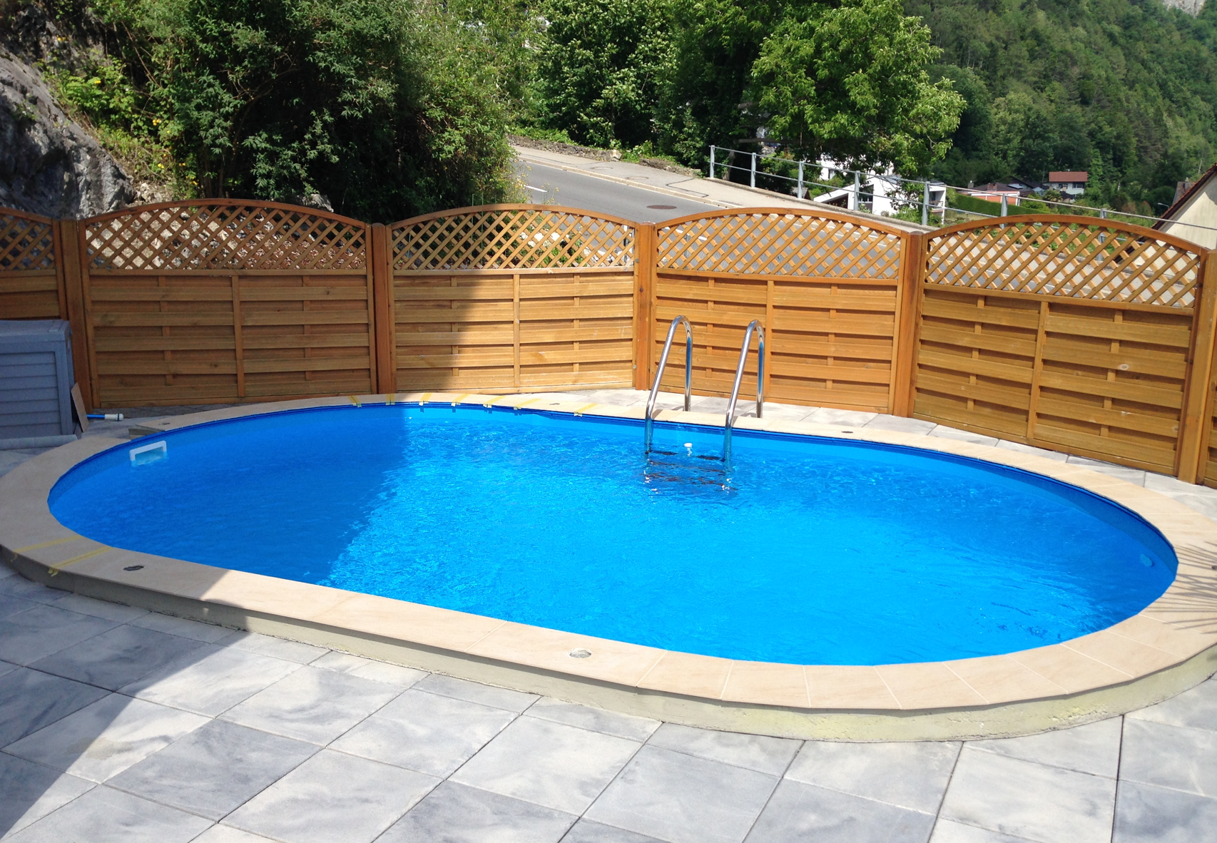 Ovalformbad 530 x 320 x 135 cm, blau 0.6 mm