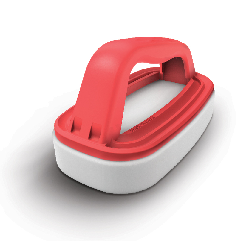 Handschrubber mit rotem Griff